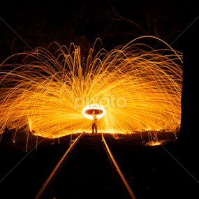 rails and fire by Chris Taylor - Abstract Fire & Fireworks