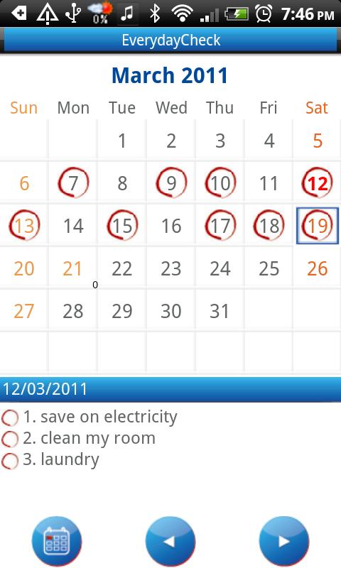 Android application Everyday Check(TODO) screenshort