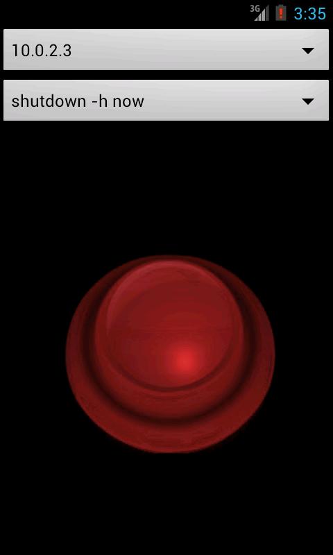 SSHutdown - SSH Executor Screen 1
