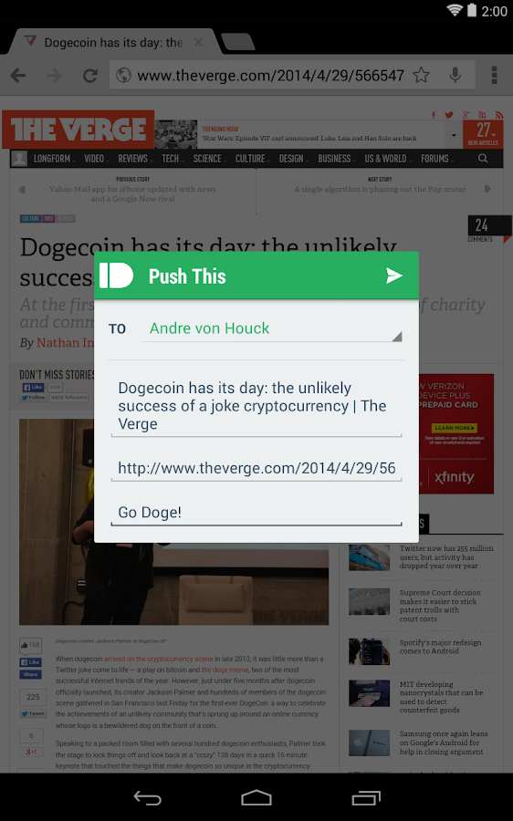 Pushbullet - screenshot