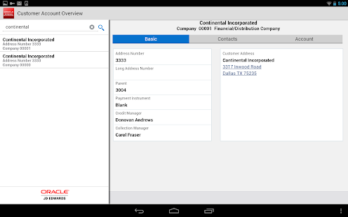 Free Download Customer Account - JDE E1 APK for Android