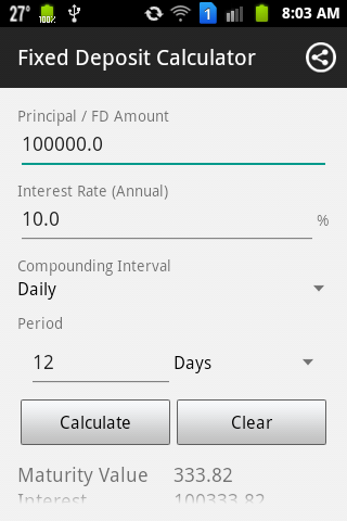 Fixed Deposit Calculator