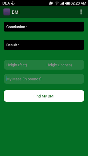 Body Mass Index Calculator