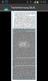 Texterkennung mit der Textfee Screenshot