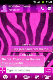 Pink Zebra GO SMS Theme poster 2