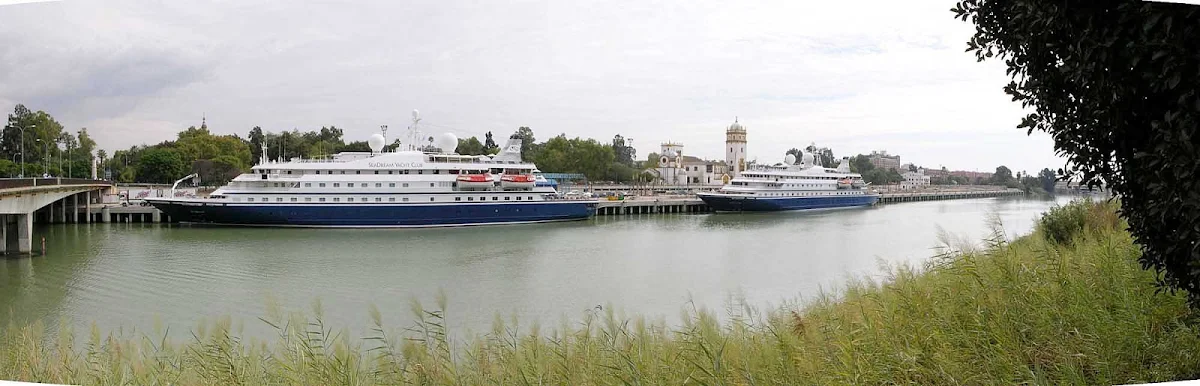 SeaDream-in-Seville-Spain - SeaDream ships are slim enough to sneak up Rio Guadalquivir and call on Seville in southwestern Spain and its stunning Moorish architecture.