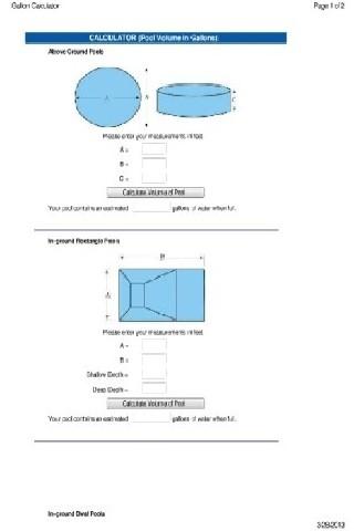 Pool Calculator