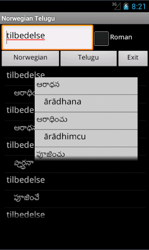 Norwegian Telugu Dictionary
