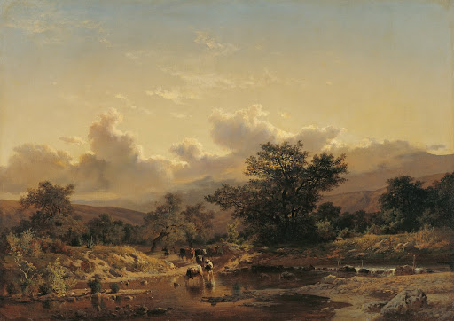 Landscape with Cattle near a River