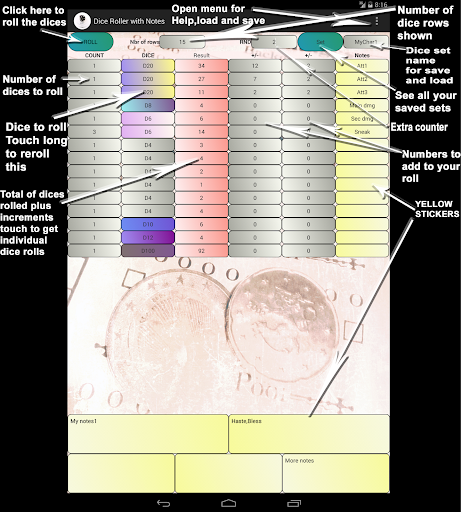 Dice Roller with Notes