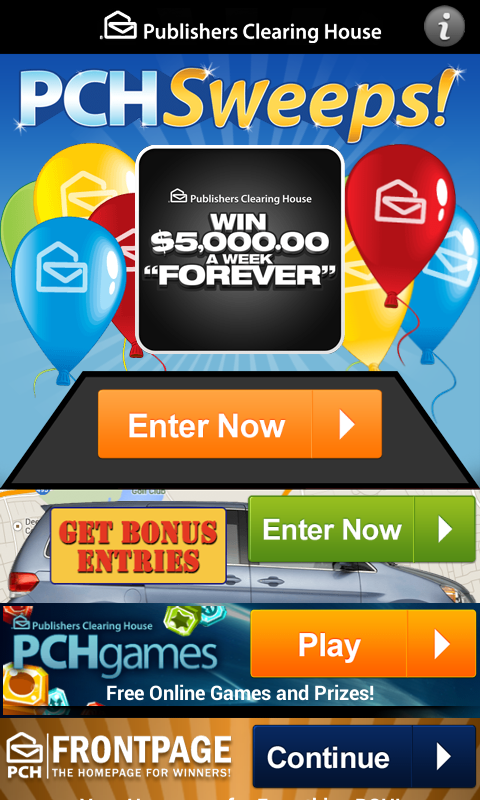 Publishers clearing house games pch