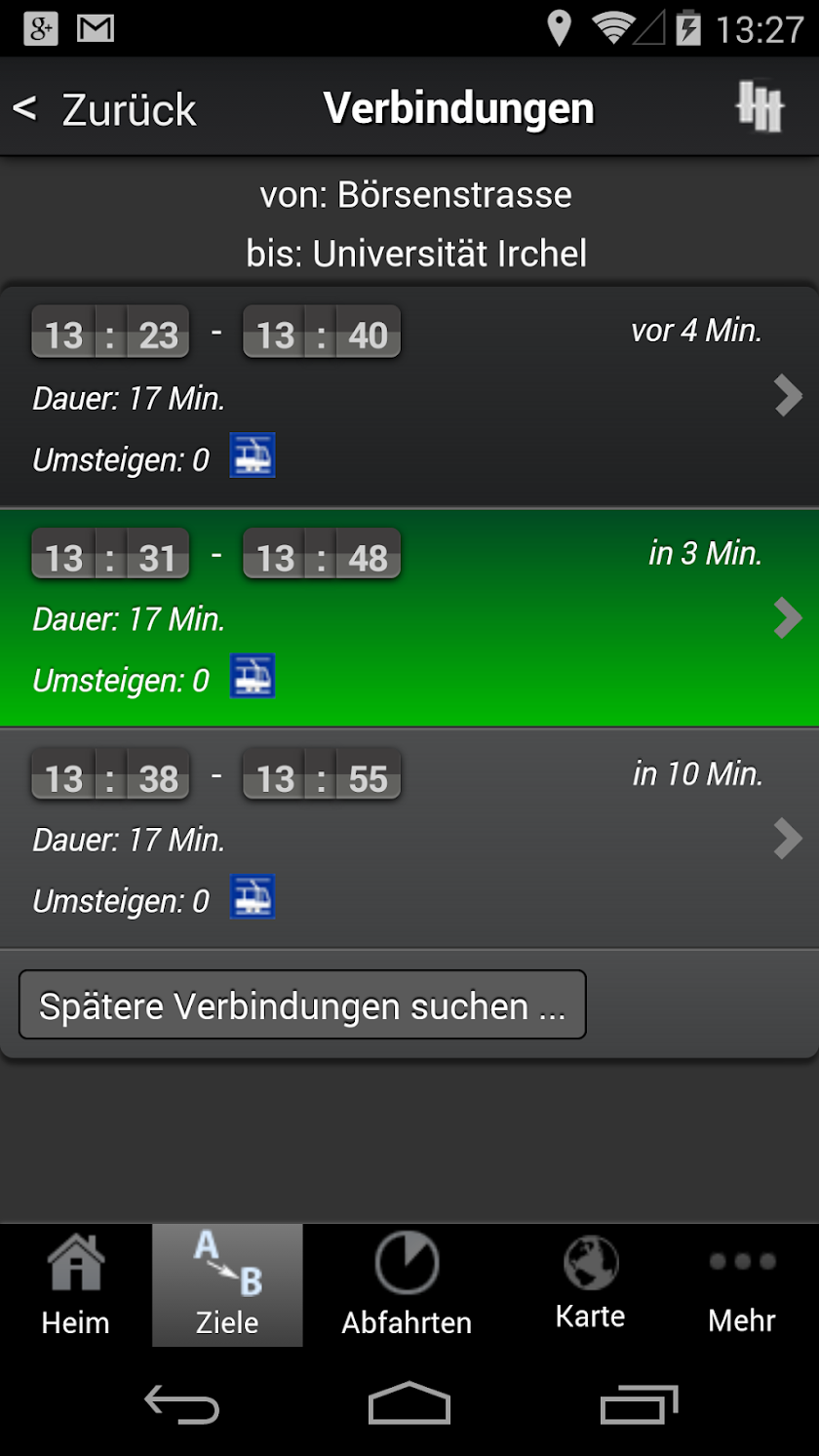 A+ Journey Planner Zürich Screen 3