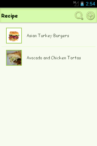 Android application My RecipeBook - manage recipes screenshort