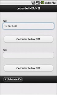 Calcular letra del NIF o NIE Screenshots 0