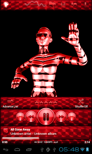 Poweramp Skin RED BRUSHED