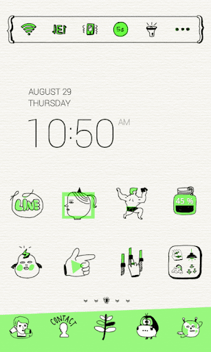 Neon Green Drawing Dodol Theme