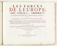 Titelpagina voor het derde deel van het prentwerk: Les Forces de l'Europe, Asie, Afrique et Amerique, ca. 1702