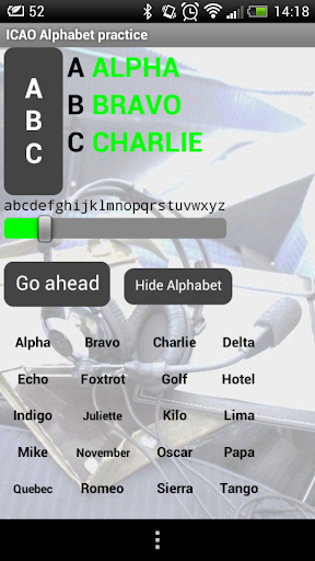 ICAO Phonetic alphabet trainer