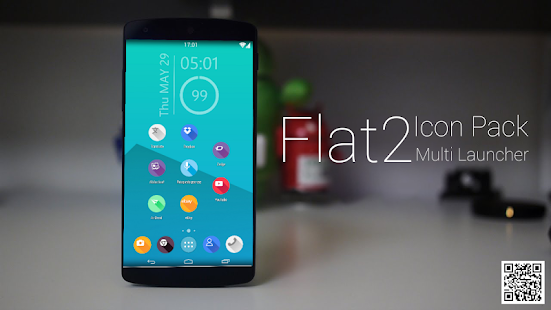 FLAT2 theme Go Launcher 5 in 1 - screenshot thumbnail