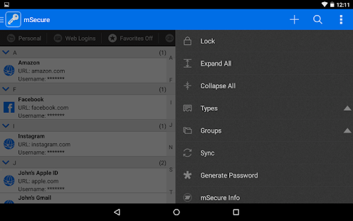 Download Android App mSecure Password Manager for Samsung 
