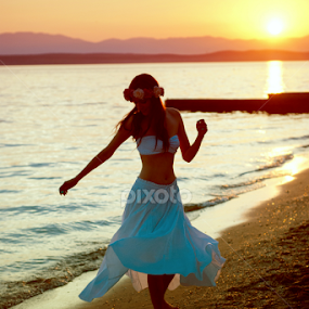 Beautiful sunset by Tina Balgavi - People Portraits of Women
