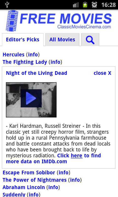Android application Free Movies screenshort