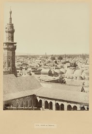 Gezicht op Damascus, met de minaret van de Grote Moskee op de voorgrond