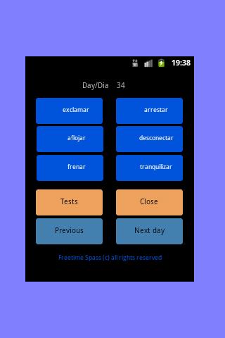 Spanish verb Trainer 4 2014 Screen 3