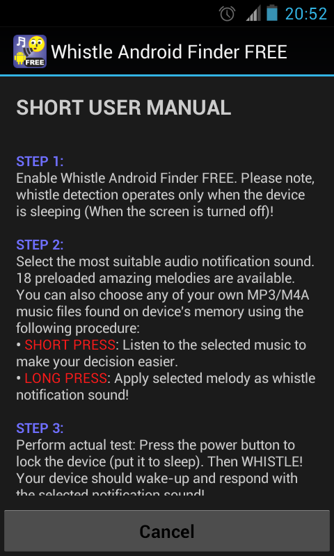   Whistle Android Finder FREE- tangkapan layar 