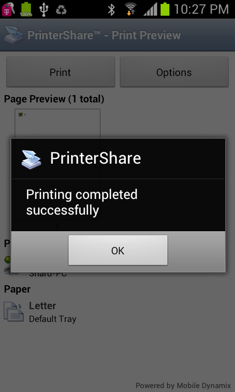 Mobile print printershare app download