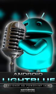 Lastest poweramp skin droid lightblue APK