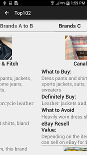 Top 102 Clothing Brands- eBay Screen 3