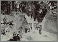 Wegwerkzaamheden met versteningen