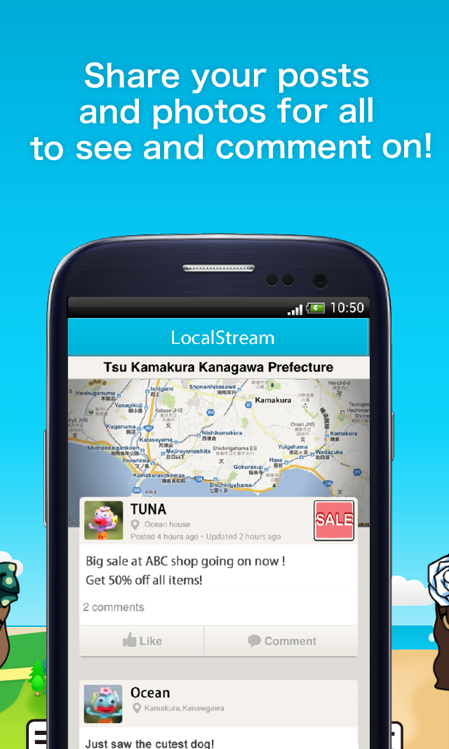 Eyeland - Chat, Post on Map Screen 2