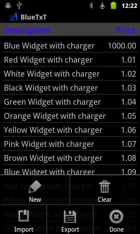 BlueTxT - Text Printer Screen 2