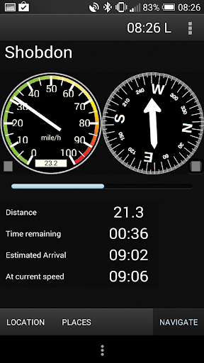 GPS Navigaton Speedometer TAN