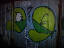 Angry Worms Quarreling Graffiti