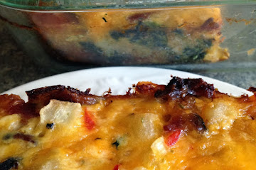 Bacon Spinach Cheese and Potato Bake  