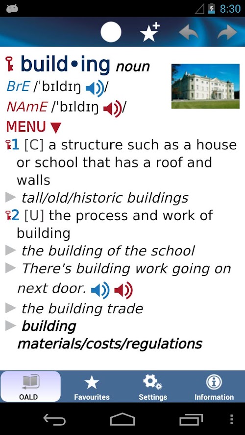 Android application Oxford Advanced Learners 8 screenshot