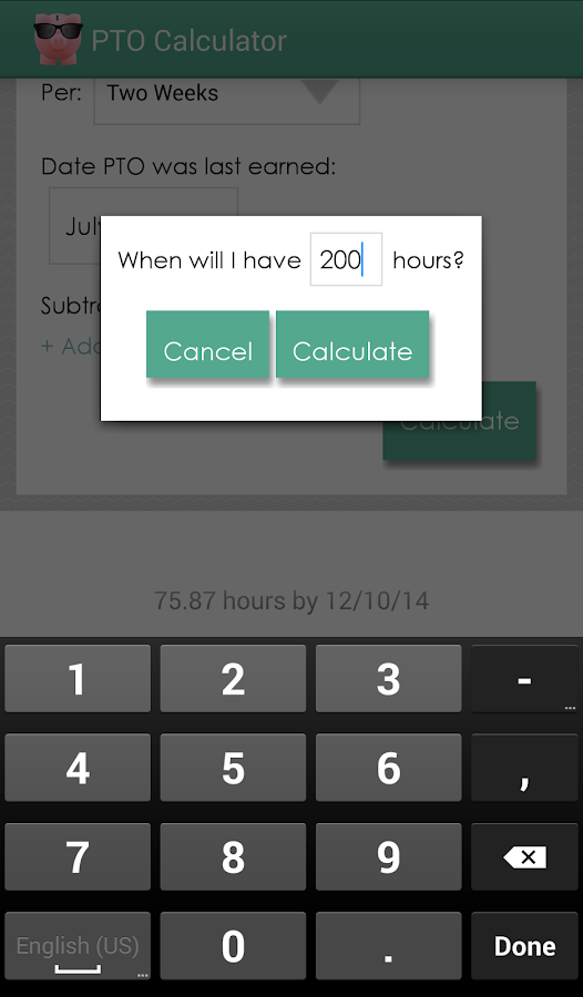 PTO Calculator Android Apps on Google Play