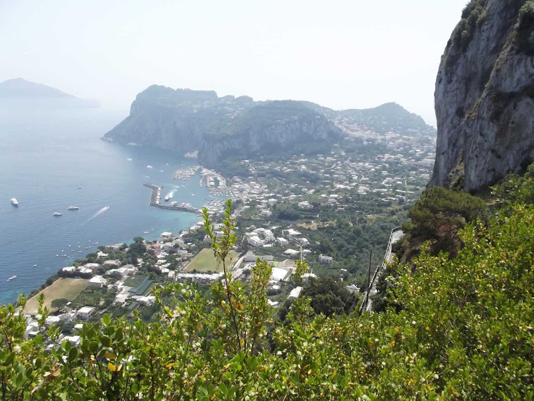 Stunning views from Anacapri, near Villa San Michelle on the Island of Capri, Italy.