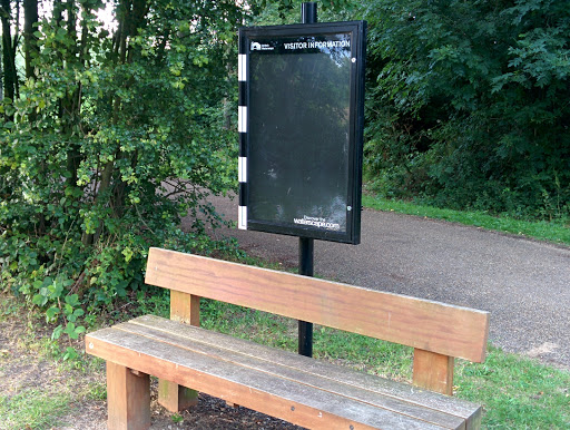 Canal Walk Sign Infoboard And Bench