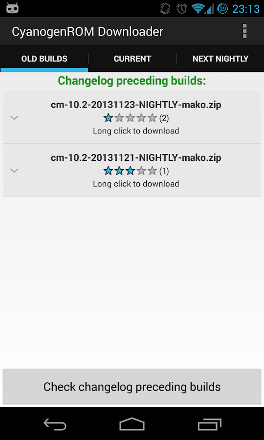 Cyanogen ROM Downloader - screenshot