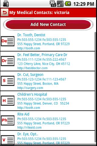 My Medical Info Screen 3