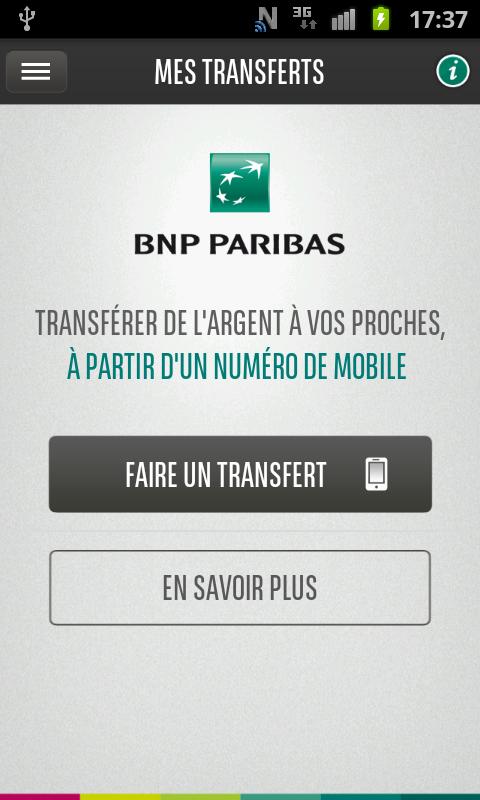 Android application Mes transferts screenshort