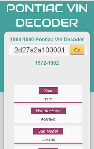 【免費書籍App】Pontiac Vin Decoder-APP點子