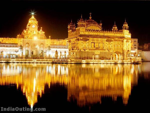golden temple amritsar at night. hair The Golden Temple in