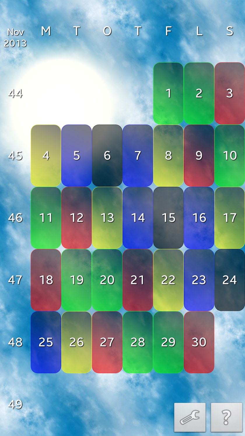 Work Shift Calendar Deluxe Screen 2