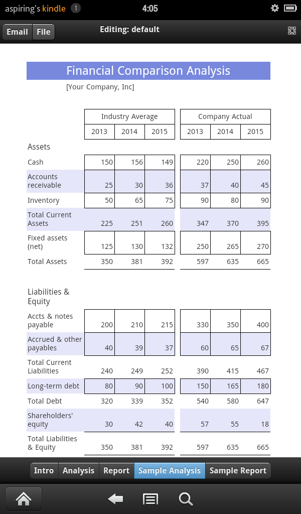 Financial Analysis Screen 3