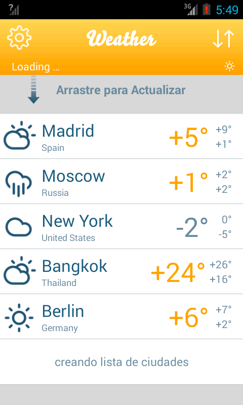 Android application Weather Forecasts screenshort